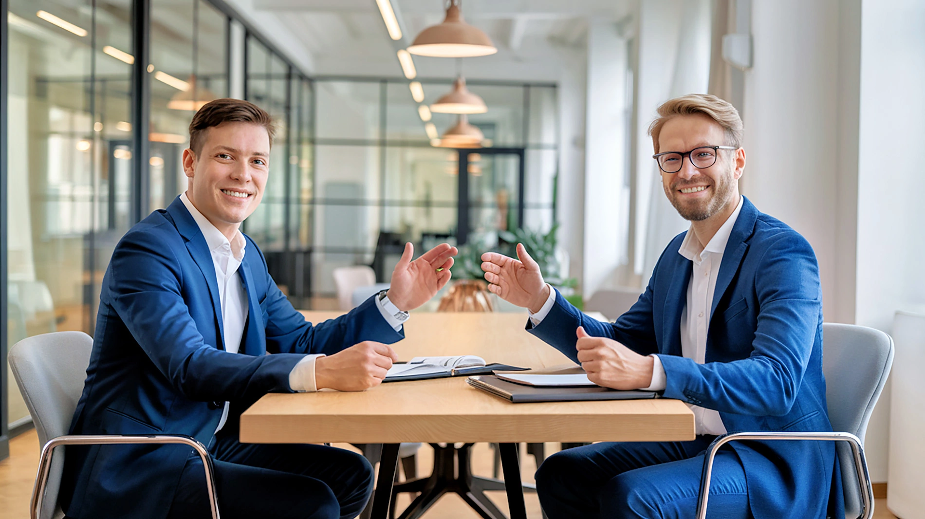 Geschäftsleute bei Mediationstreffen am Konferenztisch
