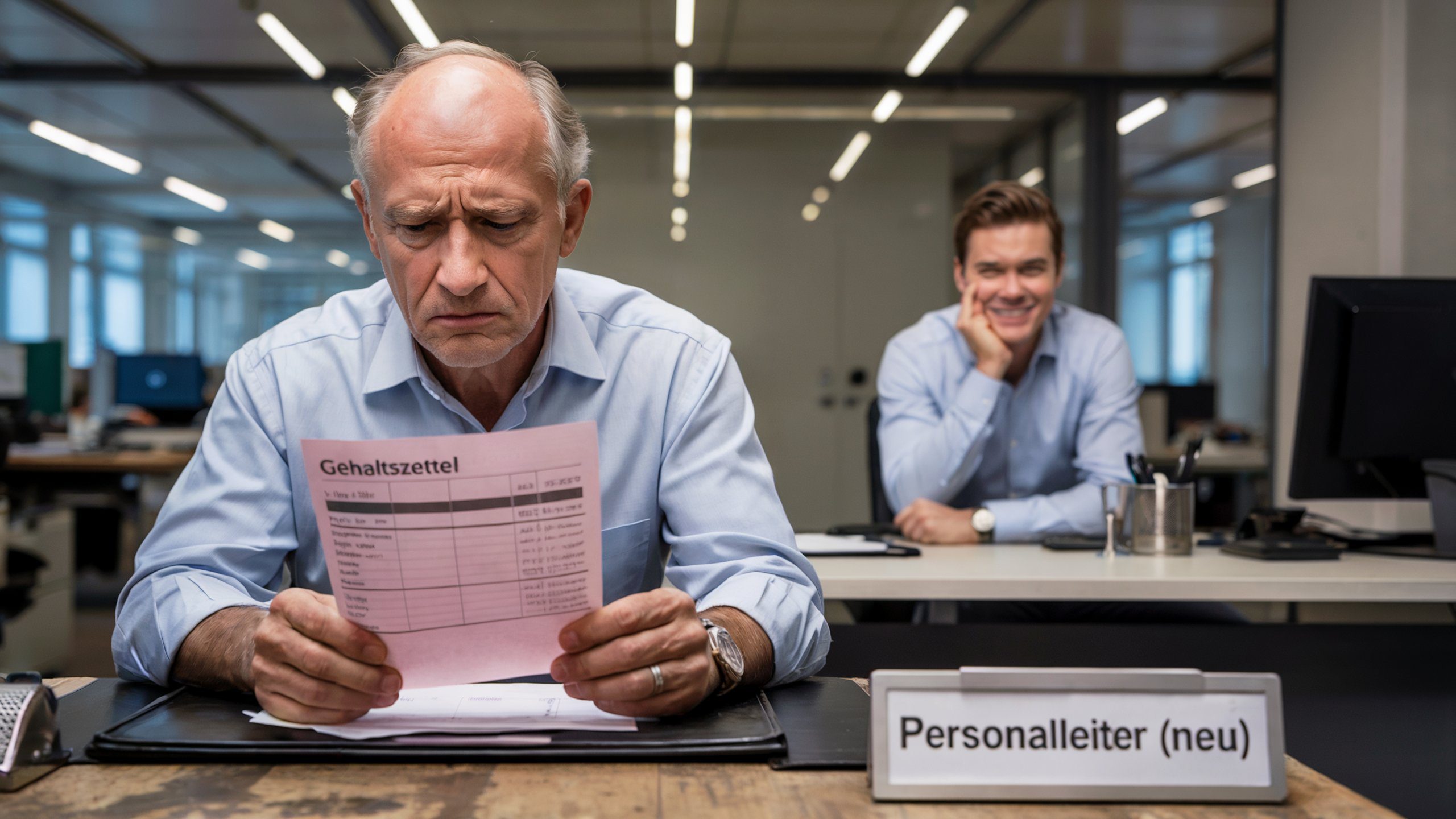 Älterer Personalleiter stellt erheblichen Gehaltsunterschied zu einem neu angestellten Mitarbeiter für die gleiche Tätigkeit fest - Er klagt auf den Gleichbehandlungsgrundsatz für gleiches Gehalt für gleiche Tätigkeit